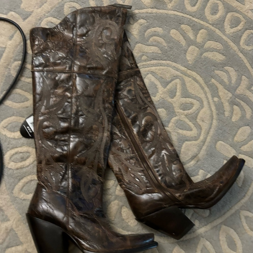 Dan post jilted knee high boots